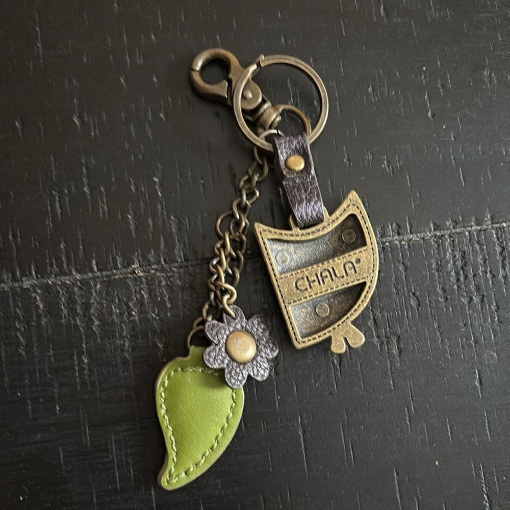 Hoohoo Owl Flower Leaf Chala Charming Key Chain Novelty Leather - Picture 5 of 6